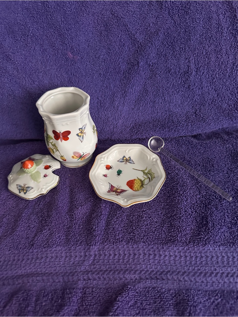 Vintage Lenwile Ardalt Springtime Jam Jar, Plate and Spoon - Picture 4 of 9